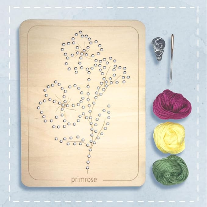 Wooden Flower Lacing Embroidery Kits for Beginners, Set of 5 Learn-to-Stitch Craft Boards, Sewing & Embroidery Art Kits for Kids Ages 8+, DIY Craft Projects, Educational Gifts, Party Favors (Winter)