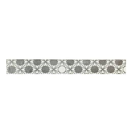 Wrapables Colorful Washi Masking Tape, Metallic Silver Stars and Polygon