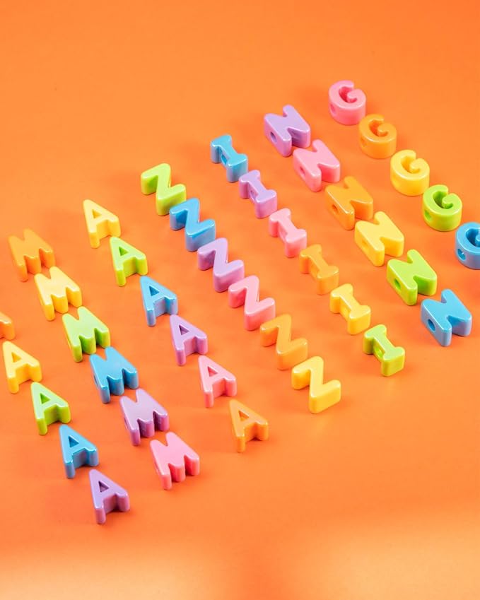 26 Pcs Cute Large Violet Letter Beads, 20mm Jumbo Square Acrylic Letter Beads, Big Letter Beads for Bracelets, Necklaces, Bagcharms, Shoelaces, Keychains, Lanyards, Letter Charms for Craft