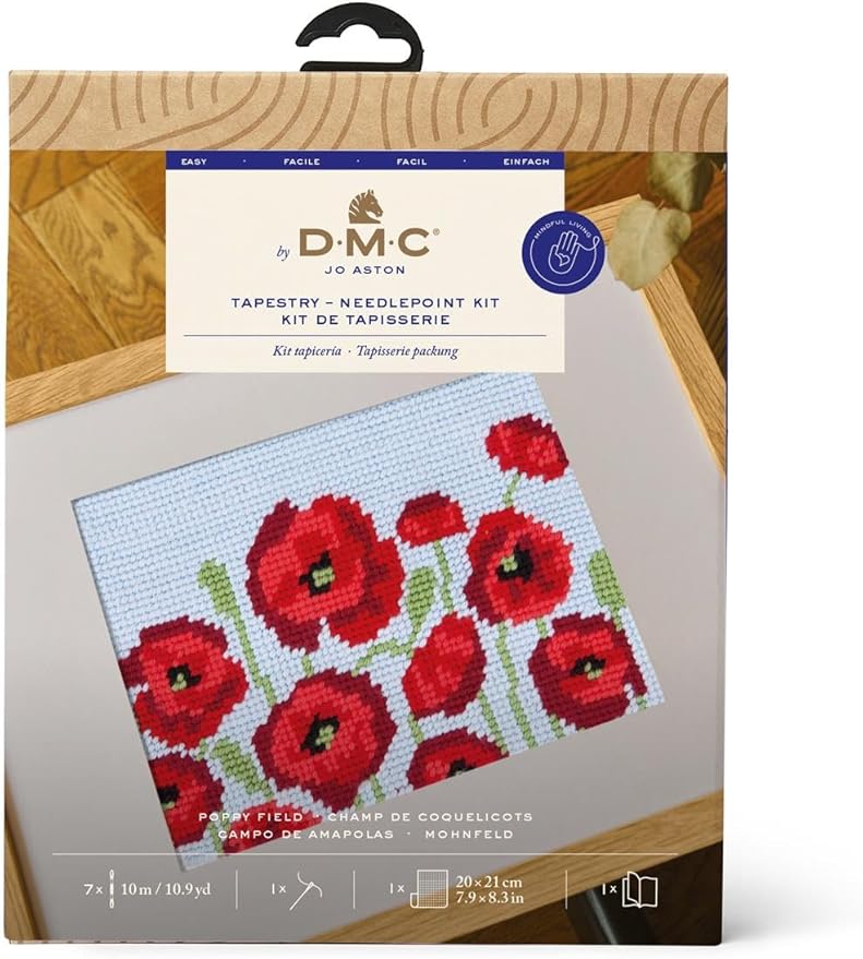 DMC Tapestry & Needlepoint Kit Poppy Field by Jo Aston - Easy