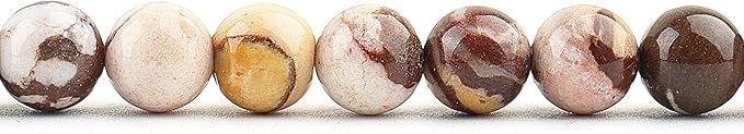 Natural Stone Beads for Jewelry Making - 8mm Round Gemstone Beads for Bracelets(44-48pcs, Australian Zebra)