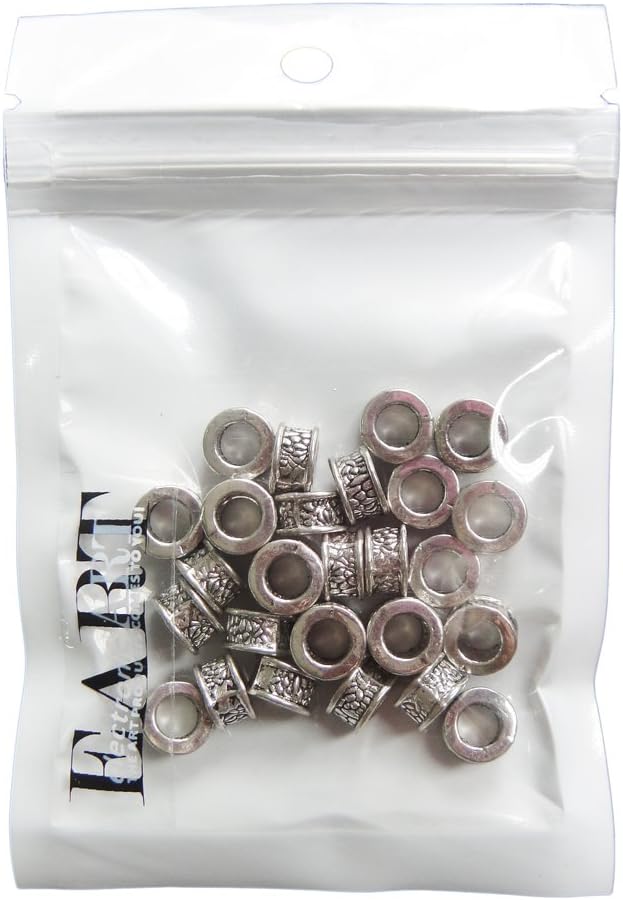 RUBYCA 50pcs Tibetan Silver Tone Spacer Beads Fit European Charms Bracelet Ring Edges