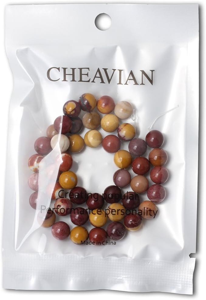 cheavian 45pcs 8mm natural moonkaite jasper gemstone round loose beads for jewelry making diy handmade 1 strand 15"