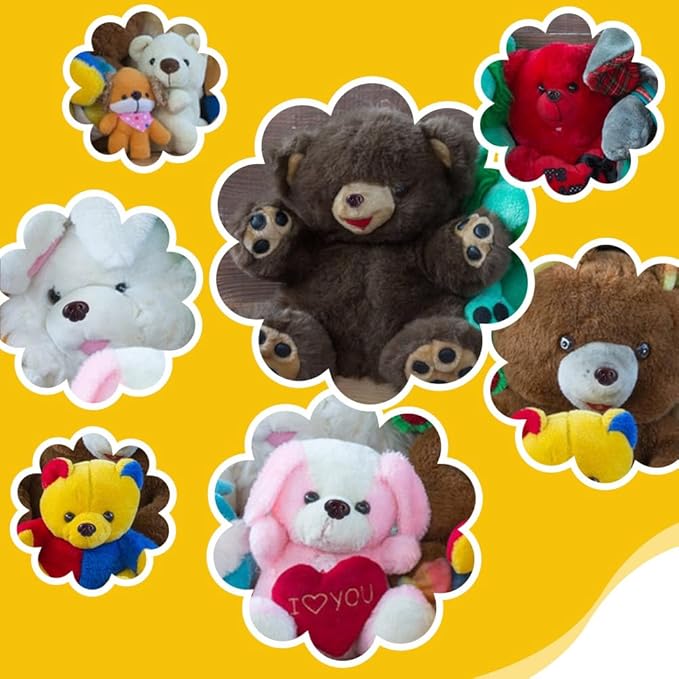 AHANDMAKER 60 PCS 5 Styles Craft Safety Noses, Brown Craft Nose with Spacer 13mm 15mm 15.5mm 18.5mm 21.5mm for Amigurumi Crochet Bears Puppet Stuffed Animals Doll Making
