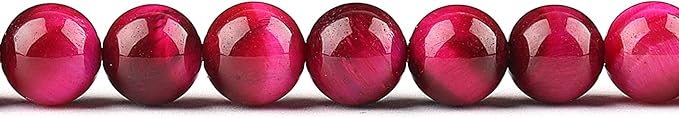 Natural Stone Beads Gemstone Beads for Jewelry Making - Crystal Beads for Bracelets, 6mm Beads Round Loose Beads(59-62pcs, 6mm, Pink Tiger Eye)