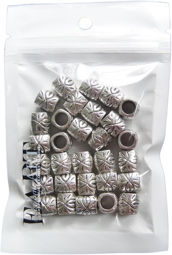 RUBYCA 30pcs Tibetan Silver Tone Spacer Beads Fit European Charms Bracelet Indian Ornament