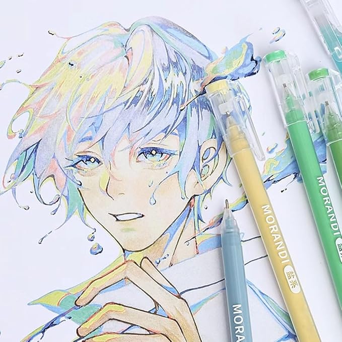 Gel Pens with Fine Point 0.6mm, 6 Colors Drawing Pencils for Adult Coloring Books Smooth Writing Pen Set for Journaling(Sketch Color)