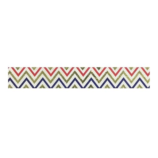 Wrapables Colorful Washi Masking Tape, Red, Gold, and Blue Chevron