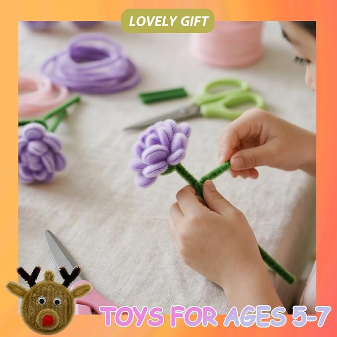 Lovely Light Purple Pipe Cleaners Craft,200pcs Arts Crafts,Chenille Stems Art Supplies for Projects Creative DIY Room Decor,Christmas Decorations,Teen Girl Gifts Trendy Stuff,Halloween Gifts