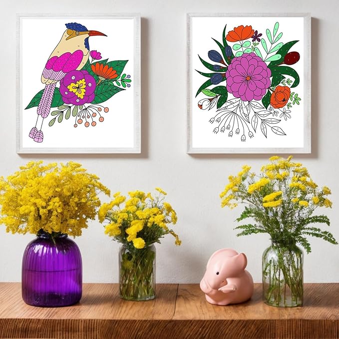 Ilyever 3 Pack Color by Number,Stress Relief Coloring Books for Adults,Spiral Bound Coloring Books for Women,Include 60 Patterns of Butterfly, Flowers,Animals for Adult Relaxation