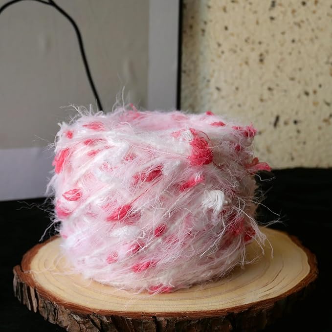 WWnYY Hand Spun Art Yarn 4 Pack of 50g/Skein with Hand Blended Colorful Handmade for Jewelry Making, Junk Magazines Knitting Crafts Textile Decorative Tassels Card Making