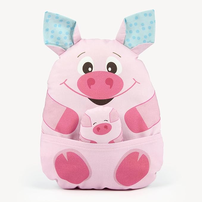 kullaloo Fabric Sewing kit for Beginners - DIY Craft Kit for Girls & Boys - Farm Animal Cut & Sew Fabric Panel with Cow, Pig, Dog & Cat (Happy Farm)