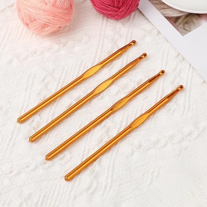 12PCS 6mm Crochet Hook, Aluminum US J/10 Small Crochet Hooks, Crochet Hooks for Beginners, Knitting Crochet Needles for Yarn Craft