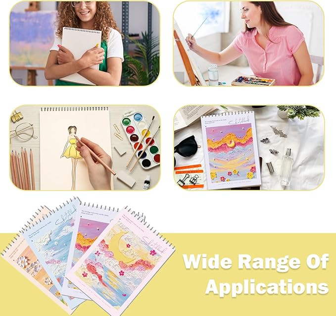Pink Cover Sketchbook 8 x 11.5, Sketch Book 90 Pages Sketch Book, Drawing Paper Ideal for Artists, Adults & Beginners, Drawing & Art Supplie (Pink)