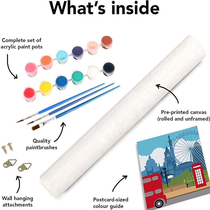 cupmod 6 Packs Paint by Number Kits for Adults Beginners,City Travel Easy Acrylic Kits,Oil Painting Art on Canvas Without Frame Home Wall Decor 7.8x11.8inch (MT11189-MT11194)