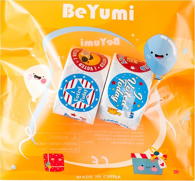 beyumi i voted today stickers - 1000pcs i voted today stickers in 2 rolls round self adhesive labels voting decal for kids election votes campaigns election day school classroom events voting supplies