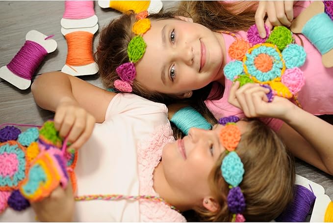 4M: Easy-to-Do Crochet - DIY Knitting Craft Kit, Learn 3 Yarn Work Projects, Create Coasters-Mini Bag-Placemat, All-in-1 Set, Beginners & Kids Ages 8+