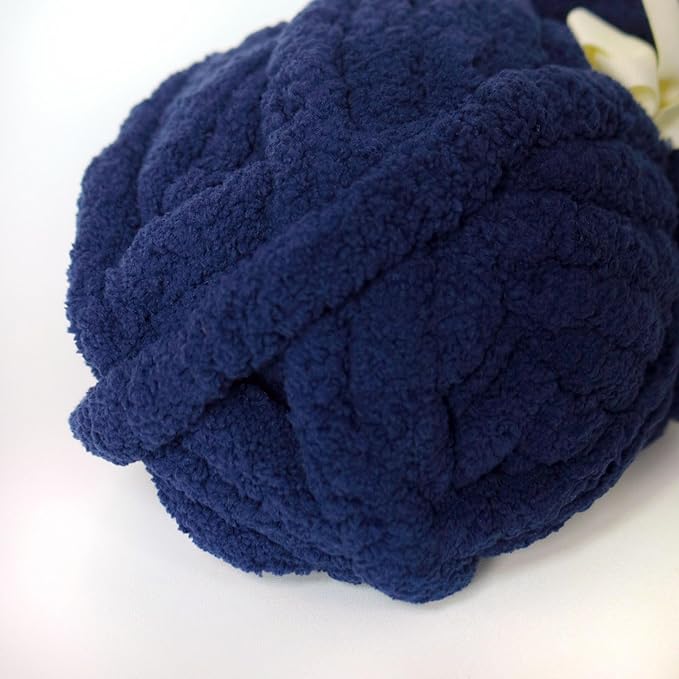 Tibetan Blue Chunky Chenille Yarn for Crocheting Bulky Thick Fluffy Yarn for Knitting,Super Bulky Hand Blanket, Soft Plush Yarn Crochet Carpet/Scarf/Cushion/ 8 Jumbo Pack(63.76oz/197.68yd