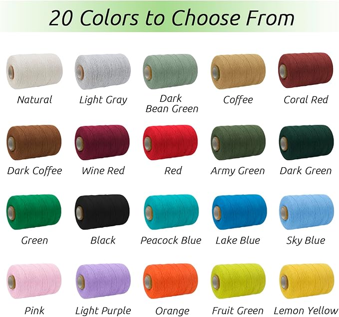 JeogYong Single Strand Macrame Cord 1mm x 426 Yards (1279 Feet) Soft Cotton Rope Macrame Yarn 1 mm Macrame Cord, Macrame Supplies for Crafts Wall Hangings Plant Hangers Decorations (Wine Red)