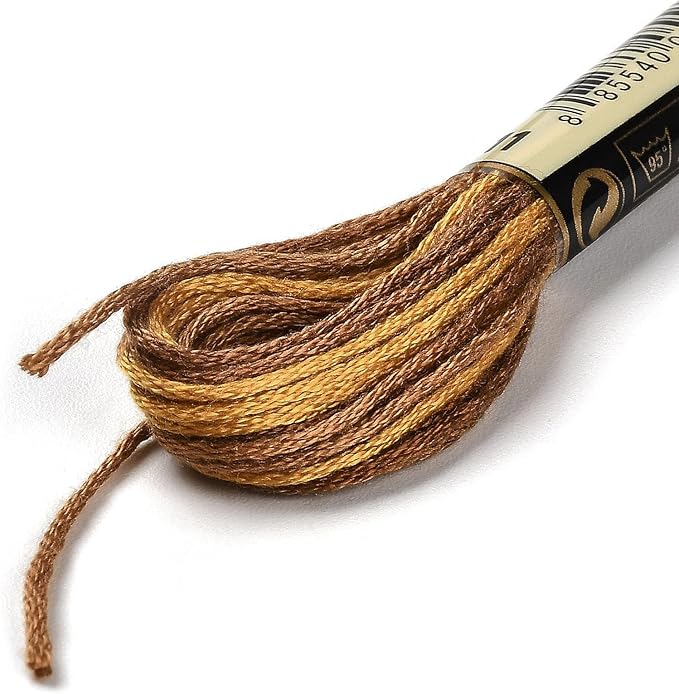 FASHEWELRY 10 Skeins Embroidery Floss Friendship Bracelet String Threads 6-Ply 0.5mm Saddle Brown Cross Stitch Embroidery Thread for Sewing Bracelet Making Stitching Crafts