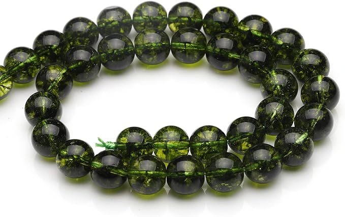 youngbling natural crystal beads for jewelry making,6mm peridot polished round smooth stone beads for bracelet necklace 15 inch