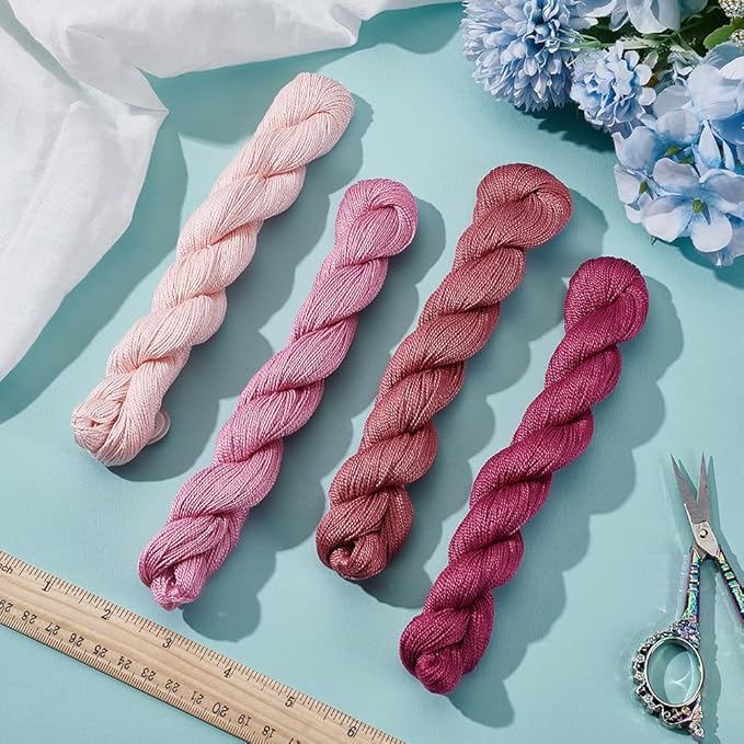 FREEBLOSS 4 Pcs Sashiko Thread Sashiko Skein 100 M*4 Colors(Purple) Cotton Embroidery Thread Japanese Quilting & Embroidery Sashiko Kit Supplies Sewing Thread