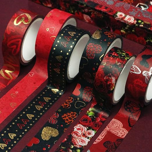 Spring Washi Tape Set 10 Rolls - Green Grass Flowers Masking Decorative Tapes for Bullet Journal, Planner, DIY Arts Crafts, Scrapbooking Party Favors (Spring)