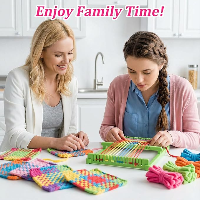 Kifmurase 1000 Pcs Refill Loops for 7 Inch Weaving Loom, 10 Colors Loom Loops for Potholder Making, Elastic Weaving Loop Craft Flexible Loom DIY Kit Craft Bands for Adults DIY Projects Gifts