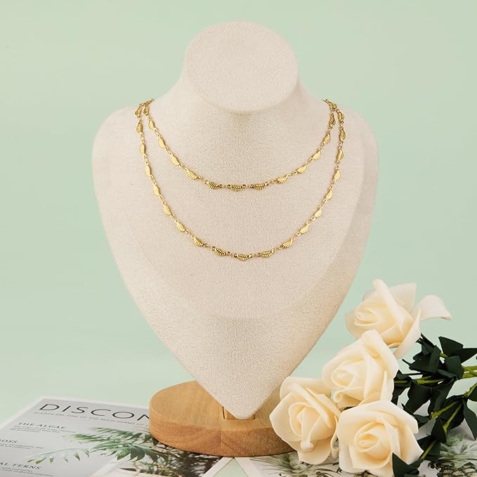 YOUBEIYEE 4 Meters Gold Plated Leaf Chain for Jewelry Making Stainless Steel Jewelry Making Chain Roll with Jewelry Accessories