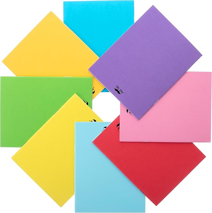 Mr. Pen- Colorful Blank Books, 4.2 x 5.5 Inches, 32 Pages, 8 Pack, Blank Notebooks for Kids, Mini Notebooks for Kids, Mini Journal for Students, Blank Journal for Kids, Unlined Notebook, Kids Journal