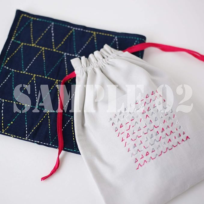 DARUMA Sashiko Thread 100% Cotton Card Type (43.7 yd) x 8 Colors with English Manual, Sewing & Embroidery Value Set with Gift Package (Thin, Kasuri)