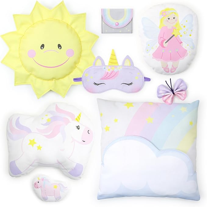 kullaloo Fabric Sewing kit for Beginners - with Video Instructions - Cut & Sew Fabric Panel with Unicorn and Fairy - DIY Carft for Girls (Magic World)