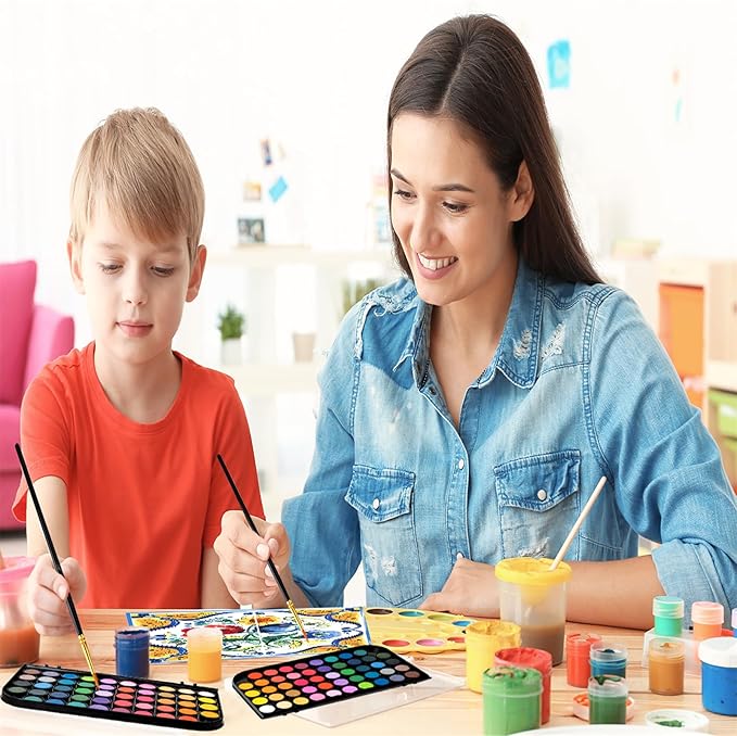 Watercolor Paint,watercolor paint set,48 Colors Washable Watercolor Paint Set With Brush, Refillable Water Brush Pen, Palette, and Water-Washable Paints for Adults Artist Beginner
