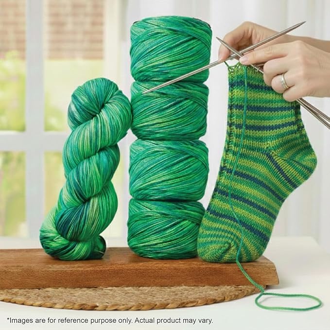 KnitPro Symfonie Fingering Weight Hand Dyed Variegated Yarn Skein | Extra Fine Merino Wool & Polyamide Blend for Knitting & Crocheting, Oeko-TEX Certified 400m, 100g | Terra Jungle Secrets
