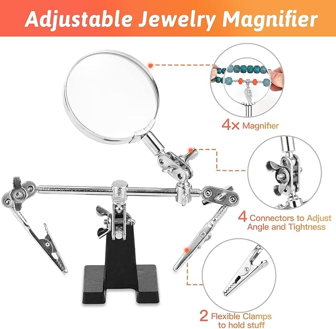 Giwaelro Jewelry Making Kit for Adults, Jewelry Making Supplies with Jewelry Making Tools, Jewelry Pliers, Jewelry Wires, Findings, Necklace Chains, Magnifier and Storage Bag (Pink)