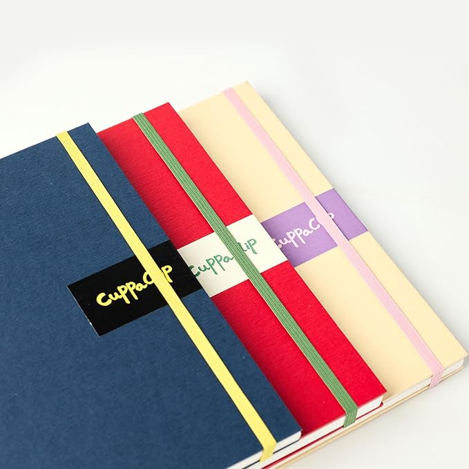CuppaClip Watercolor Paper 9"x8.5" 300GSM 140LB Spiral Bound Cotton Water Color Pad Cold Press Inner Pocket Art Supplies (Blue)