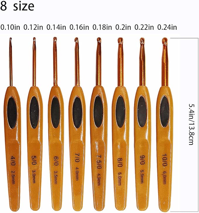 Crochet Hooks Set,Ergonomic Crochet Hooks with Number Marks for Grandmothers,Moms,Children,Beginners