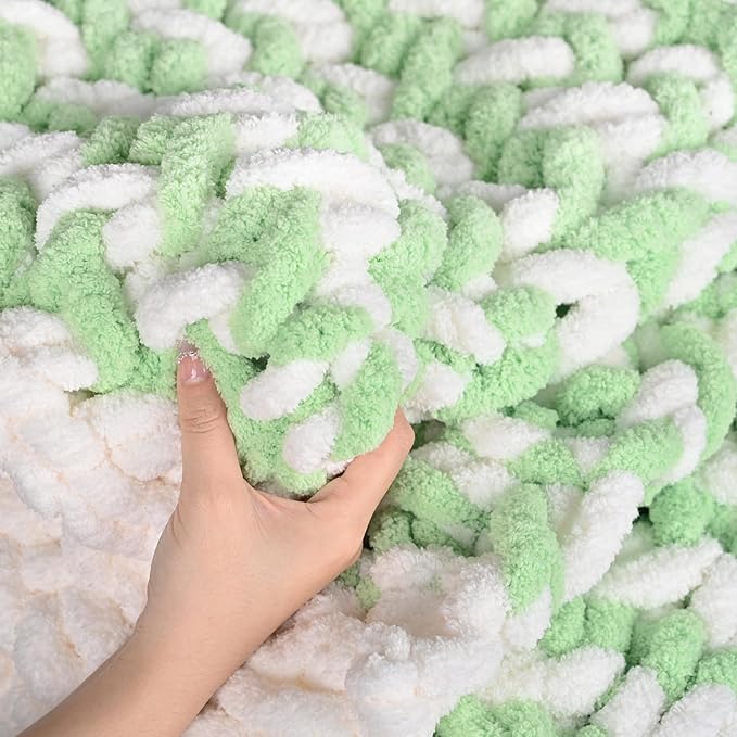Chunky Chenille Yarn for Hand Knitting,Fluffy Soft Jumbo Yarn by Circular Needle & Crochet Hook,Super Bulky Big Yarn for Chunky Blanket,8 Pack,Black