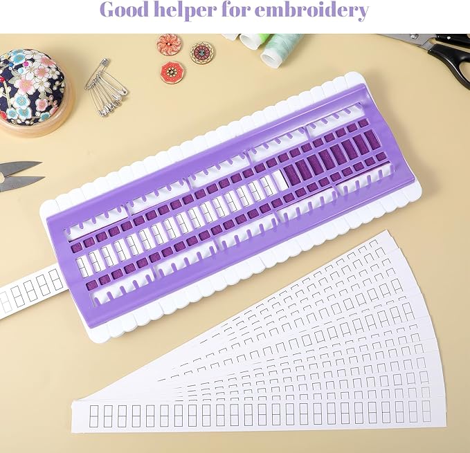 50 Positions Floss Organizer Embroidery Shelf, Thread Organizers for Sewing and Cross Stitch Embroidery Thread, Paper Card Sewing Needle, Embroidery' Floss Organizer
