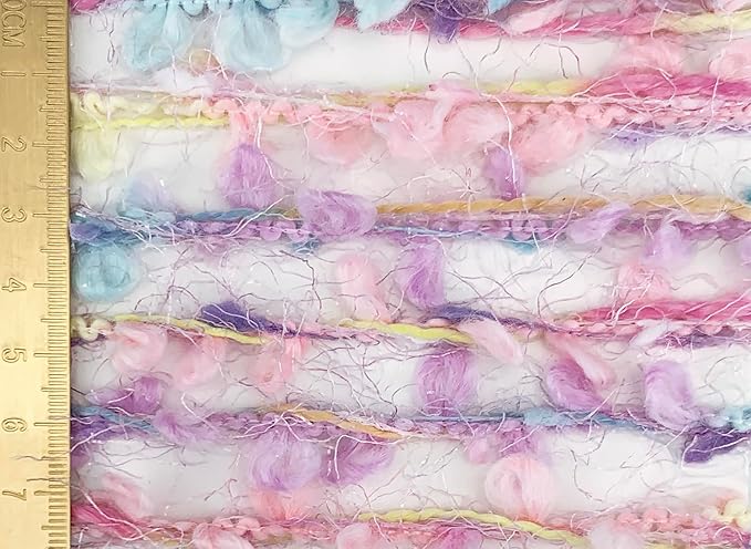 Artisanal Yarn Collection Multifiber Fancy Yarn for Knitting Crocheting Crafts DIY, Set of 3 Rolls (Purple Bubbles)