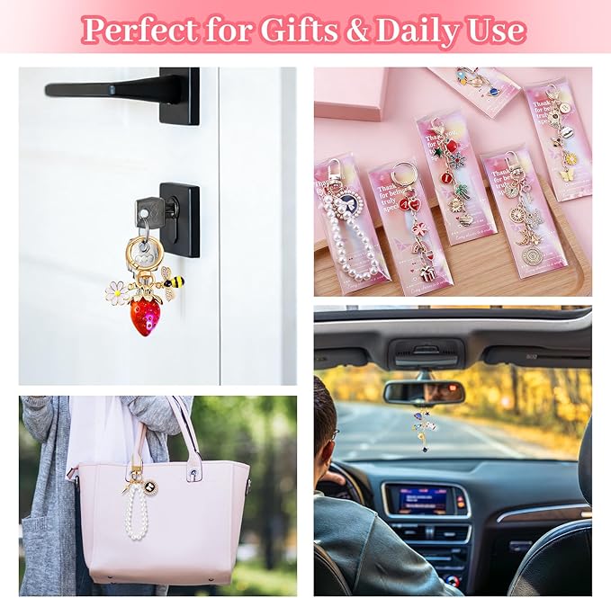 Wurosi 773 Pcs Beaded Keychain Making Kit, Bag Charm Kit, with Chains, Charms & Letter, Key Chain Hooks, Jump Rings, Manual, Gift Bgas, Storage Box & Tools, DIY Crafting and Jewelry Making for Adult
