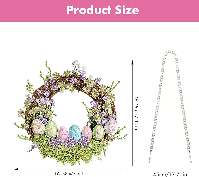 Miwixy Easter Hanging Diamond Art Kits for Adults,Rabbit Special Shaped Crystal Christmas Diamond Painting Ornament Kit DIY Double-Sided Pattern Window Pendant Gem Art Kit for Home Wall Decor