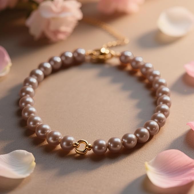 Laopottbeads 800 Pcs Light Brown 8MM Pearl Beads for Jewelry Making Round Pearl DIY Kit for Bracelets, Earrings, Necklaces & Anklets