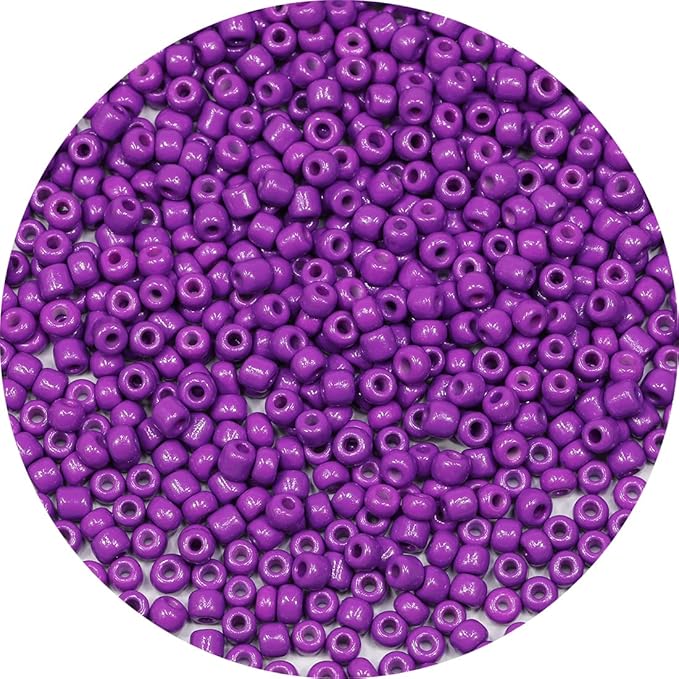 Bala&Fillic Dark Purple Color 4mm Seed Beads About 1200pcs/100Grams in Bag, 6/0 Glass Craft Beads for Making Bracelet and Necklace (Dark Purple)