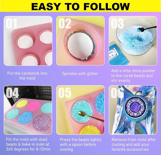 MUBYOK M421 Car Freshie Supplies Starter Kit with 1LB Scented Aroma Beads,3 inch Circle Silicone Molds and CardStock(Make 9 Freshies)