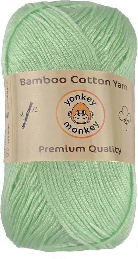 10-Pack of Yonkey Monkey 500 Grams Yarn - 70% Rayon derived from Bamboo, 30% Cotton - Imported - Water Green 9023