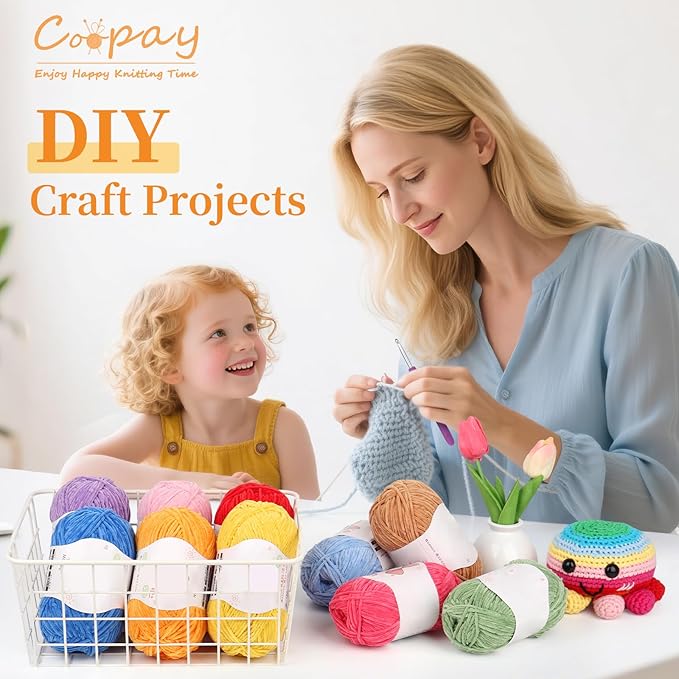 Coopay Skinny Chenille Yarn for Crocheting and Knitting, 12 Pack of 50g/1.76oz-1764yd Total, Soft Velvet Yarn of Baby Weights - Suitable for Baby Blankets, Plush Toys - Super Soft (Purple Gradient)