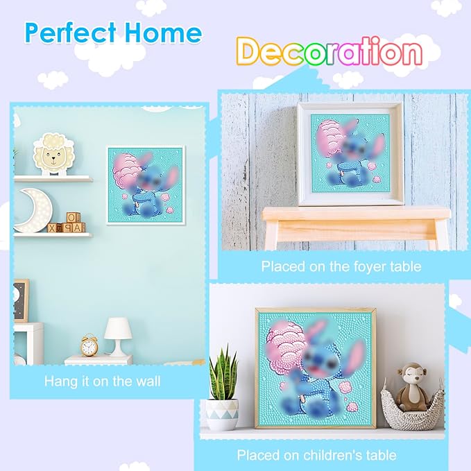 Diamond Art Kits for Kids - Arts and Crafts for Kids Ages 8-12 - Diamond Art Painting with Wooden Frame - Crafts for Kids Ages 4-8 - GEM Art for Girls Boys Adults Beginners Home Wall Decor Gifts