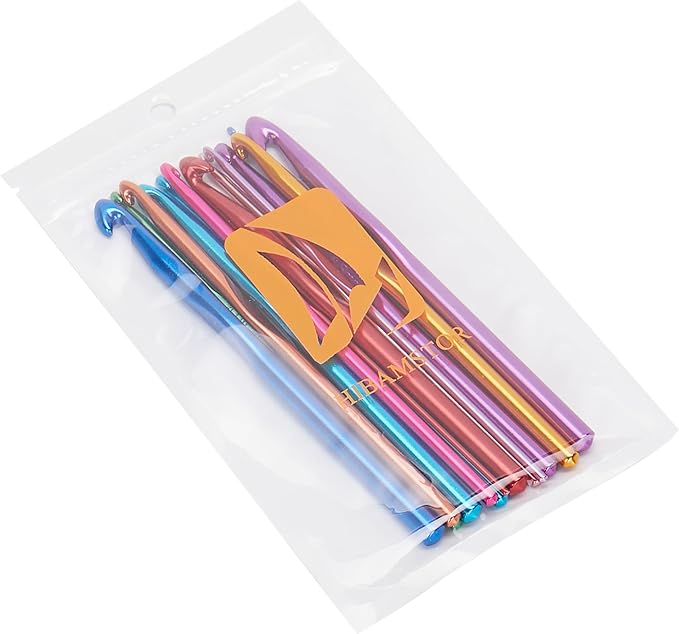 14PCS Aluminum Crochet Hooks Knitting Needles with Ergonomic Handles for Arthritic Hands 2.0mm/2.5mm/3.0mm/3.5mm/4.0mm/4.5mm/5.0mm/5.5mm/6.0mm/6.5mm/7.0mm/8.0mm/9.0mm/10.0mm