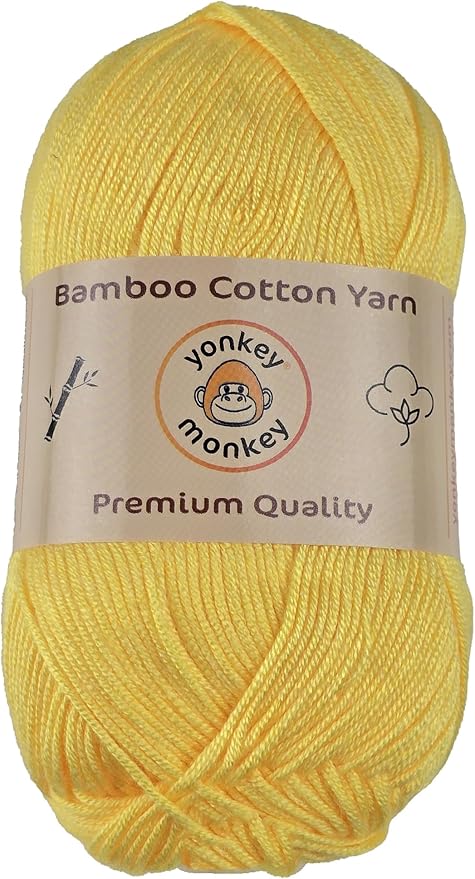 10-Pack of Yonkey Monkey 500 Grams Yarn - 70% Rayon derived from Bamboo, 30% Cotton - Imported - Yellow 9017